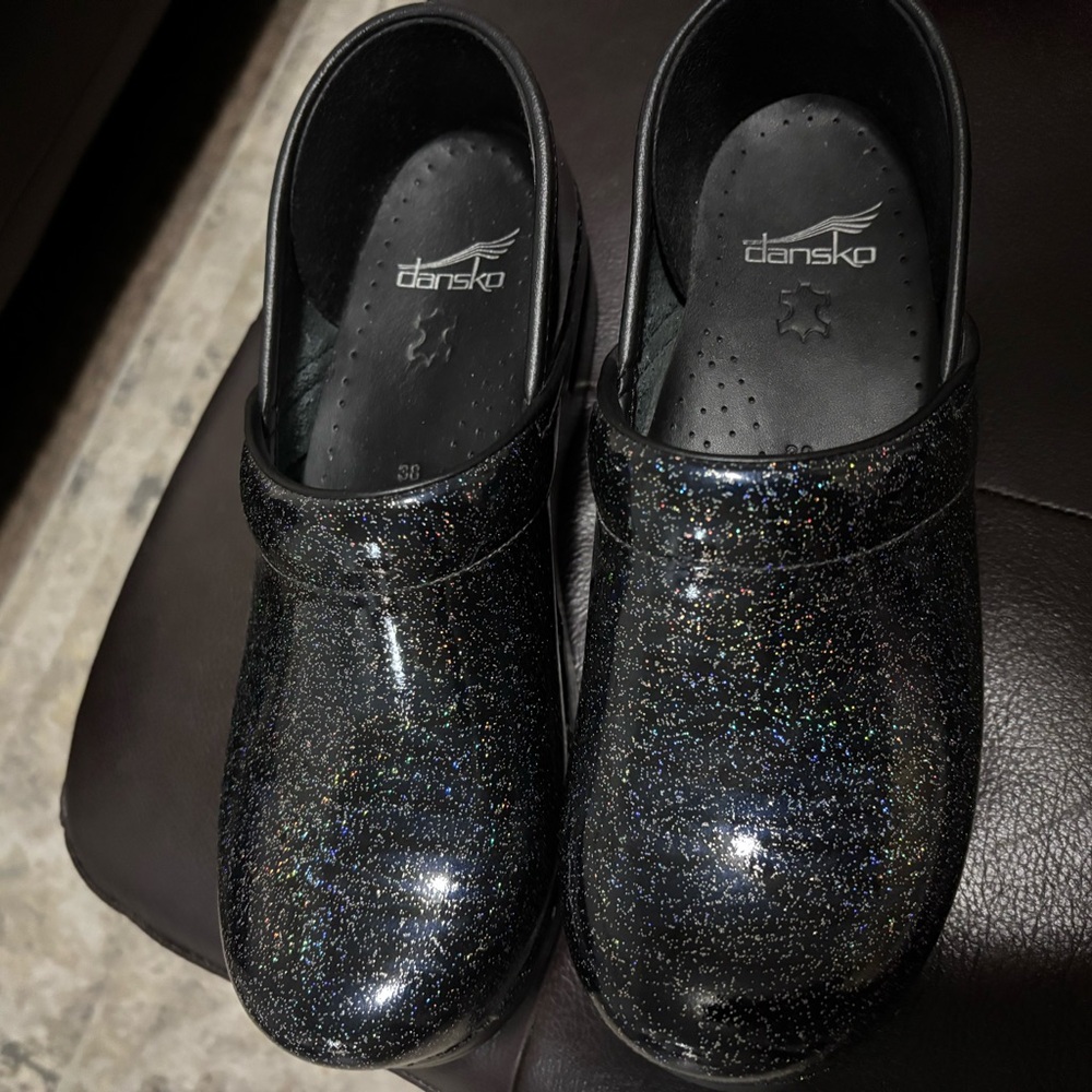 Dansko iridescent Glitter Clogs - Black